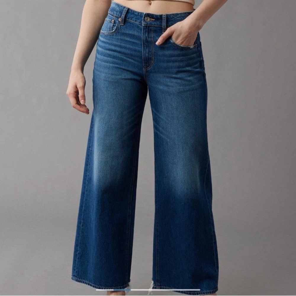 American Eagle Outfitters super high rise baggy wide leg ankle